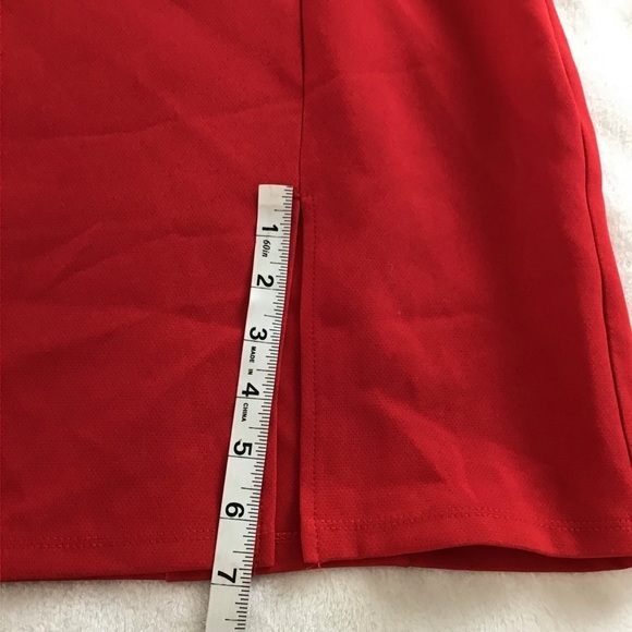 Forever 21 Red Puff Sleeve Mini Dress Short Sleeve V-Neck Party Dress Size Med - Picture 11 of 15